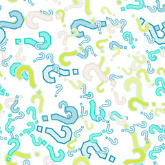 Quiz seamless pattern. Question marks, doubt, faq