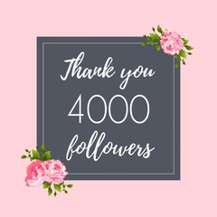 Thank you 4,000 followers social media banner, post