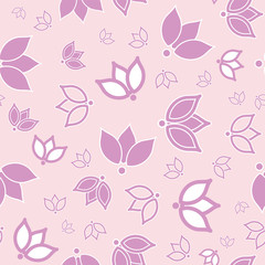 pink purple tulip allover seamless print background design