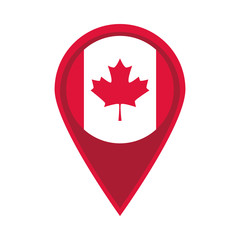 canada day, canadian flag in navigation pin flat style icon