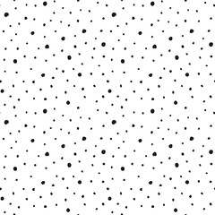 Seamless pattern. Shapeless circles and dots of different sizes, chaotic points.	