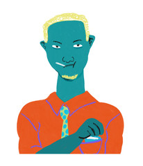 다양한 색깔로 표현한 남자들