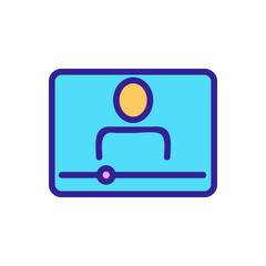 watching person video icon vector. watching person video sign. color symbol illustration