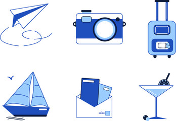 travel icons set