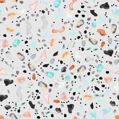 Terrazzo Texture Vector. Flooring Seamless Pattern