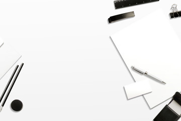Naklejka premium Business, education Hero Header illustration on white background.