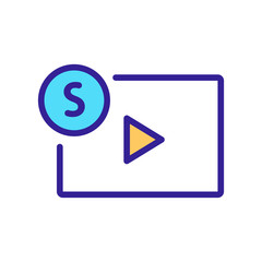 video viewing cost icon vector. video viewing cost sign. color symbol illustration