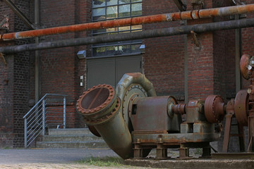 Abandoned industrial old factory area landschaftpark Duisburg nord Germany high quality background...