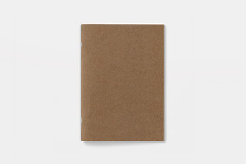 Blank Magazine or Brochure isolated on white. Cardboard cover top view. Mockup template to your design.