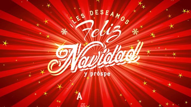 christmas calling with spanish flag and motivating text feliz navidad y prospero ano nuevo on retro background