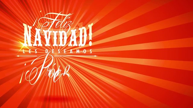 merry xmas spanish feliz navidad holiday ceremony billboard with shining gold message over red sunburst wallpaper