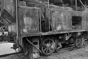 Fototapeta na wymiar texture on rusty locomotive part