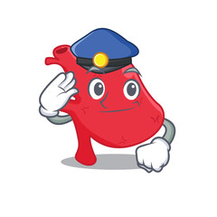 Police officer mascot design of heart wearing a hat