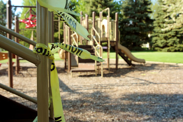 Fototapeta na wymiar empty children playground during the coronavirus quarantine