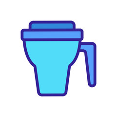 thermos cup with handle icon vector. thermos cup with handle sign. color symbol illustration