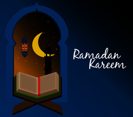 Ramadan Kareem Eid Mubarak Vector Illustration