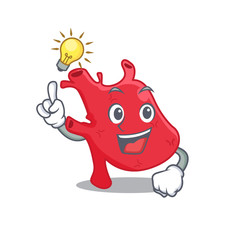 Mascot character design of heart with has an idea smart gesture