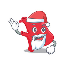 Heart Santa cartoon character with cute ok finger