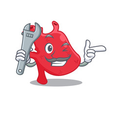 A picture of heart mechanic mascot design concept