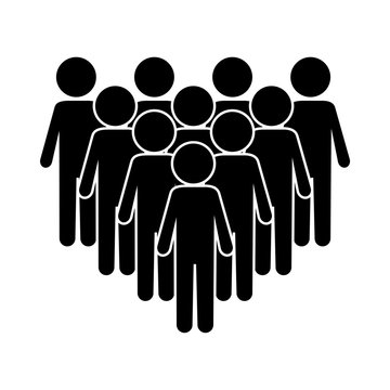 Person people group icon. The leader of the business structure of the images of persons on a white background. Vector illustration. Stock Photo.