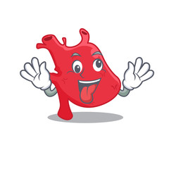 A cartoon design of heart having a crazy face
