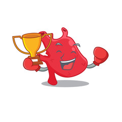 An elegant boxing winner of heart mascot design style
