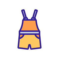 working short jumpsuit with shorts icon vector. working short jumpsuit with shorts sign. color symbol illustration