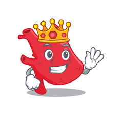 A Wise King of heart mascot design style