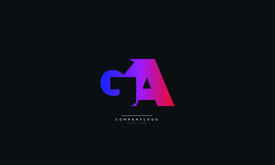 GA Letter Logo Alphabet Design Icon Vector Symbol