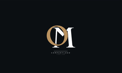 OM Letter Logo Alphabet Design Icon Vector Symbol
