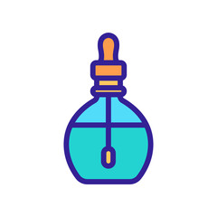 cuticle oil in jar with pipette icon vector. cuticle oil in jar with pipette sign. color symbol illustration