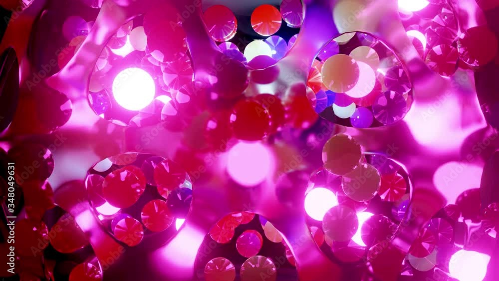 Poster abstract composition of colorful balls in air, which randomly light up and reflect in each other. mu