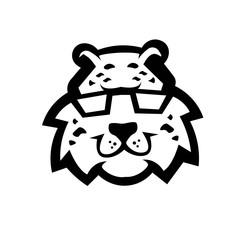 Cheetah mascot logo silhouette version. Cheetah logo in sport style, mascot logo illustration design vector