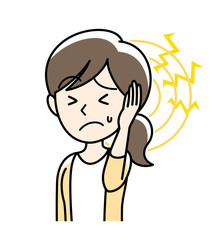 耳鳴り　頭痛など　女性