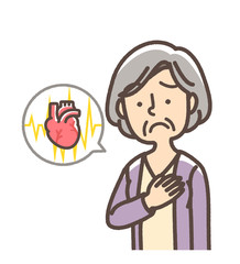 心臓を心配する女性