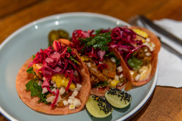 Healthy vege tacos on plate