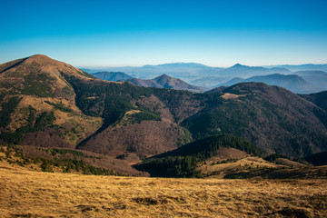 Beautiful view of mountains in Slovakia during the autumn