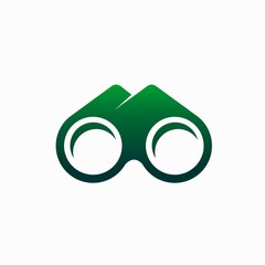 binoculars logo design, mountain vector logo