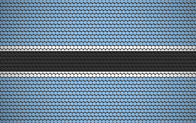 Abstract flag of Botswana made of circles. Batswana flag designed with colored dots giving it a modern and futuristic abstract look.