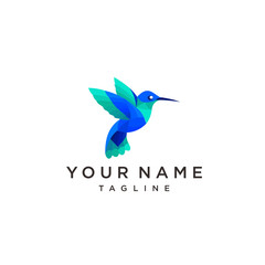 bird logo. colorful bird. illustration of hummingbird icon.