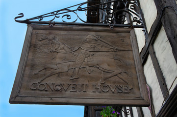 Wooden Shop Sign English
