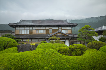 Fototapeta na wymiar An ancient japanese house after the rain