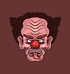 halloween clown head illustration