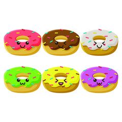 Donut Doodle Cartoon Vector. Bakery Cute Icon Design Conceptual
