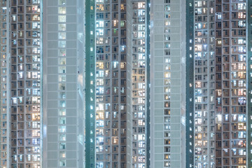 Fototapeta na wymiar Exterior of high rise residential building in Hong Kong city