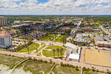 Fototapeta na wymiar Aerial photo Seawalk Pavilion Jacksonville Beach FL USA