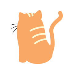 Cute Cartoon cat, Vector illustration cat on a white background. Drawing for children