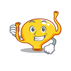 Bladder cartoon character design making OK gesture