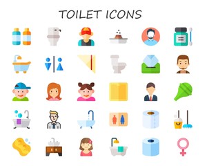 Modern Simple Set of toilet Vector flat Icons