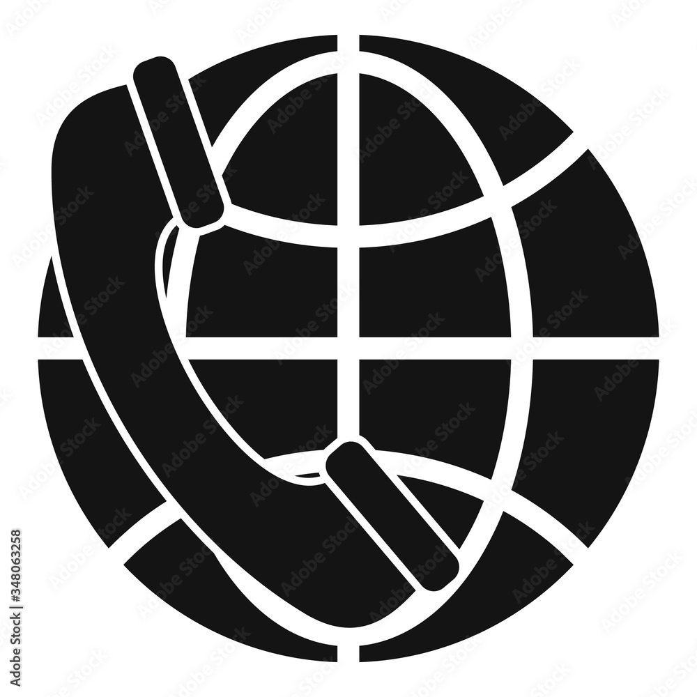 Poster global call center icon. simple illustration of global call center vector icon for web design isolat